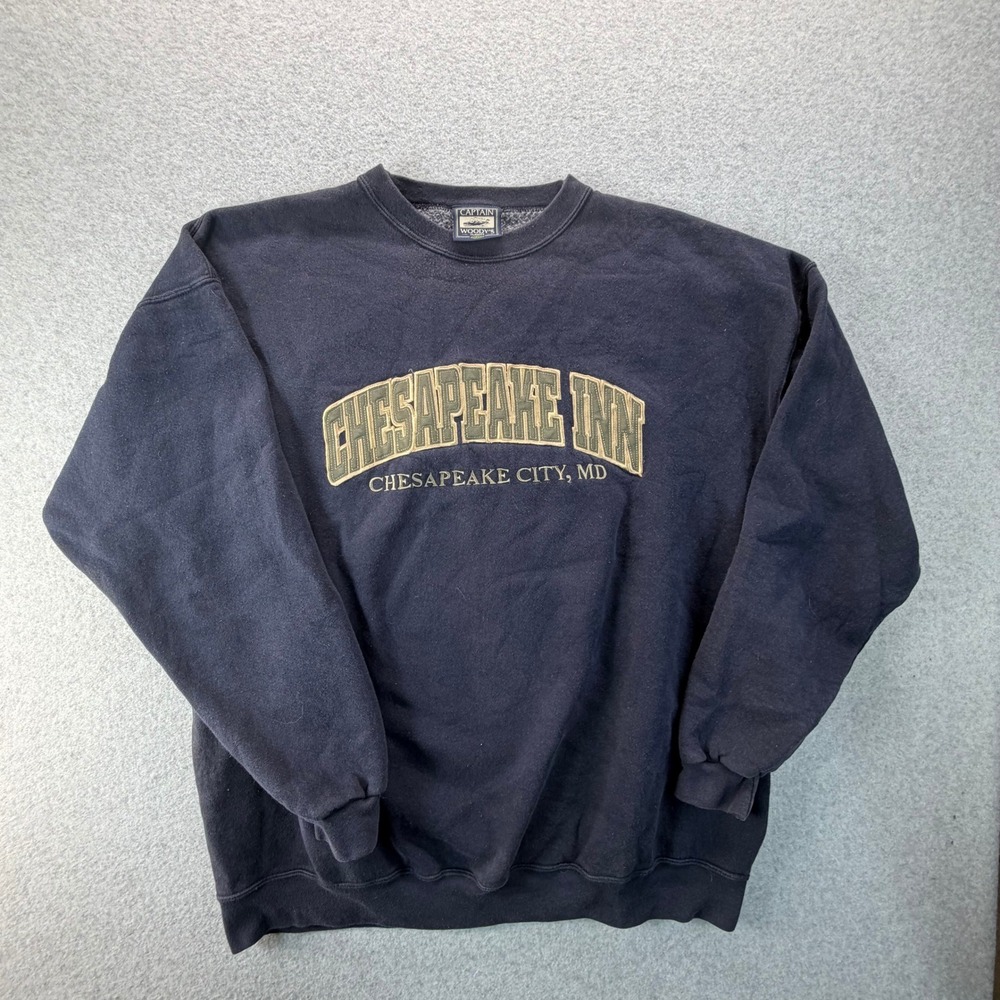 Captain Woodys Classics Chesapeake Inn Maryland Navy Blue Sweatshirt XXL